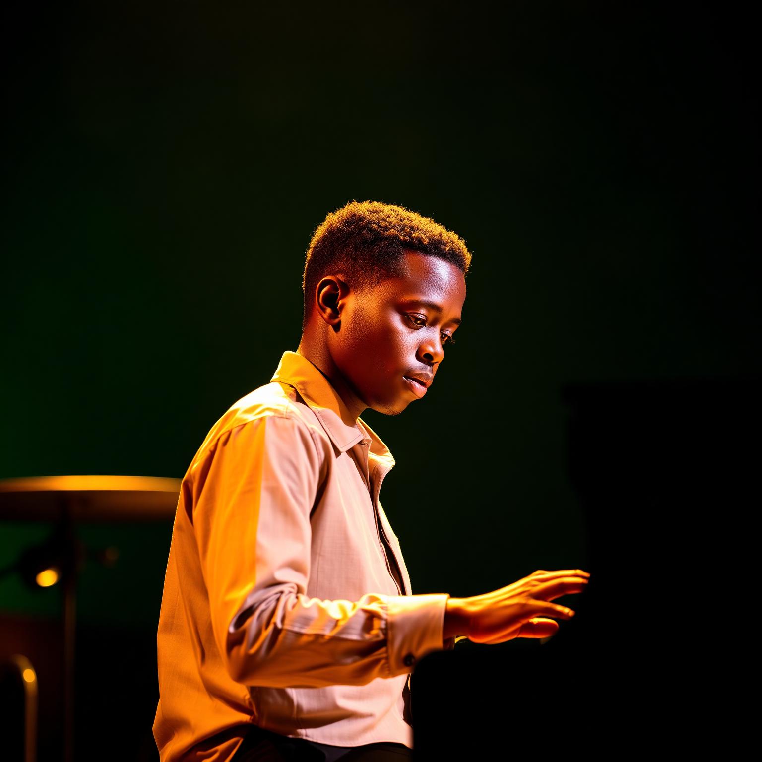 African pianist performing